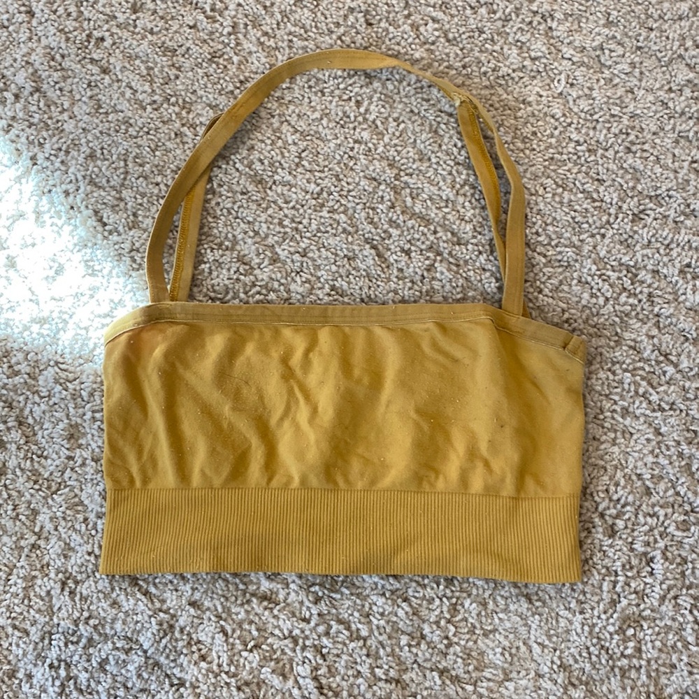 Intimately Free People mustard yellow crop top
